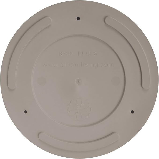Bloem Mathers 6" Pebble Stone Round Modern Resin Garden Planter Pot with Drainage Holes and Removable Saucer Tray Included
