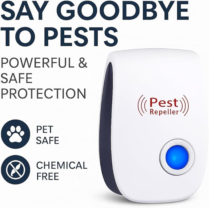 Ultrasonic Pest Repeller & Insect Indoor Repeller,Ultrasonic and Repellent for Roach,Rodent,Mouse,Bugs,Mosquito,Mice,Spider,Ant,6 Packs