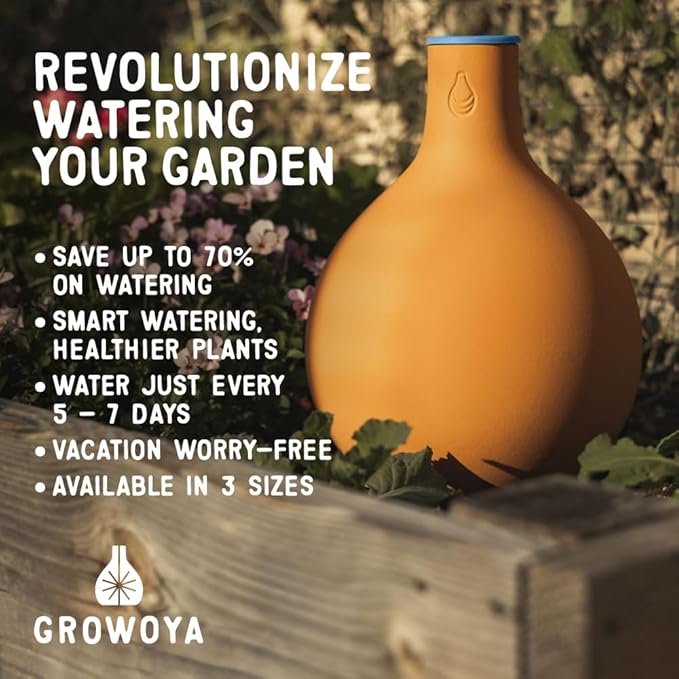Growoya Garden OYA Medium Watering Pot Plant Irrigation System Sustainable Traditional Olla Watering Smart Underground Watering Available for Garden Beds Raised Beds and Grow Bags