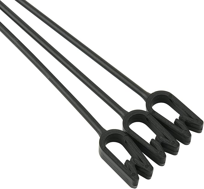 Cosmos 6 Pieces Plastic Hanging Basket Hooks Hanging Planter Holder Flower Pot Hangers for Outside and Indoor Small Flower Pots, Black