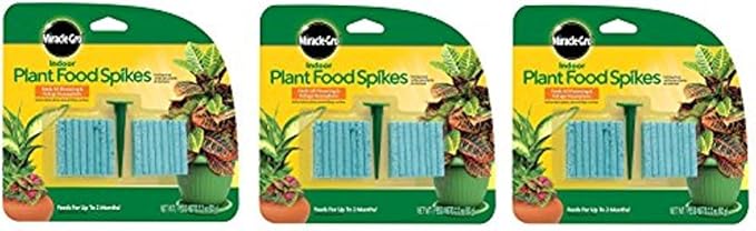 Miracle-GRO Indoor Plant Food, 48-Spikes (3-Pack (48 Count))