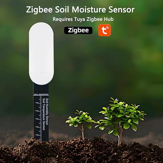 Smart Soil Moisture Meter: Zigbee Soil Moisture Sensor with App Control, Historical Record, Soil Tester with Moisture/Temperature Sensor, Tuya Zigbee Hub Required, Soil Meter for Garden, Plants