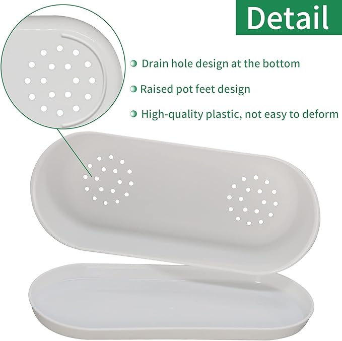 5-Pack White Herb Planter Box with Drip Trays, 8.5 Inch Small Oval Window Planters for Kitchen Sill, Indoor Outdoor, Perfect for Basil, Mint, Succulents, Flowers