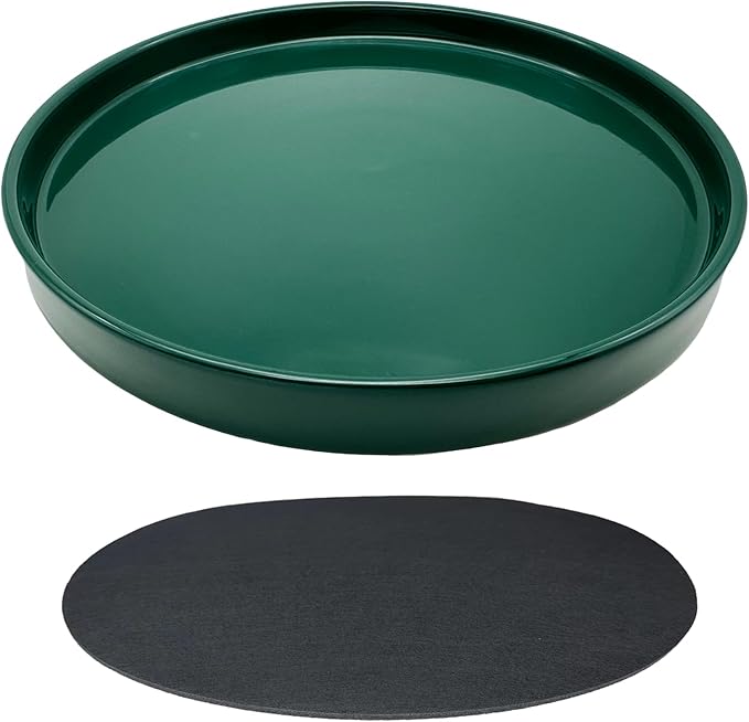 Yukfona Ceramic Plant Saucer Pot Tray 12 Inch, Planter Saucers 4 5 6 7 8 9 10 11 12 13 Inch for Indoors Outdoor, Durable Sturdy Flower Drainage drip Water Tray for Glazed Pots Base (12.7 Inch-Green)