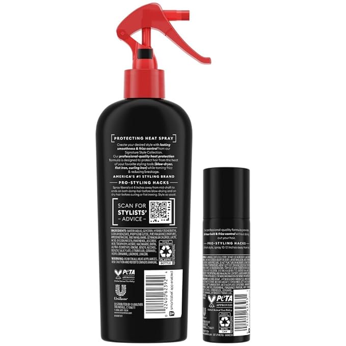 TRESemmé Protecting Heat Spray with Keratin, 3-Pack + Extra Hold Hairspray for Thermal Protection & Frizz Control