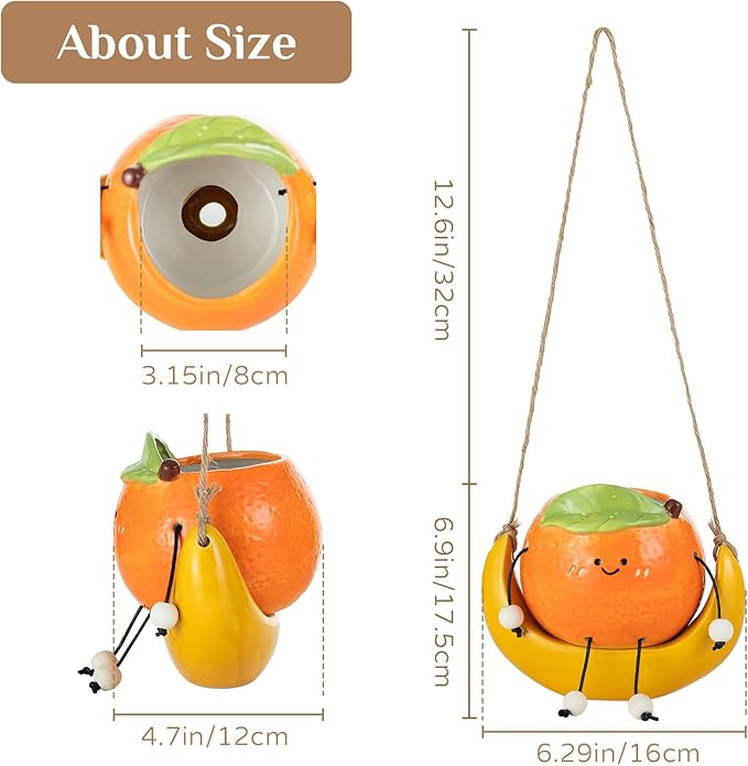 Gardening Plant Gifts for Women: Cute Hanging Planter Gift for Plant Lovers Mother - Smiley Face Small Flower Pot for Succulent Cactus Spider
