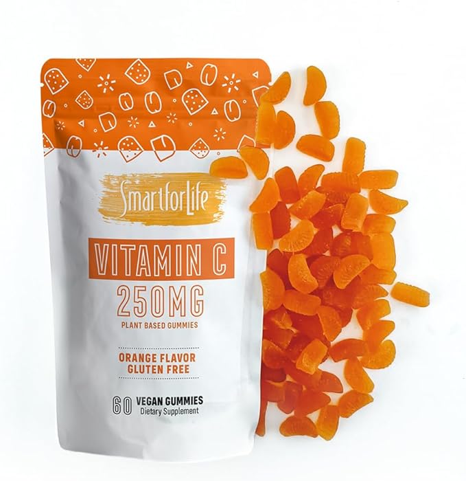Smart for Life Vitamin C Gummies - Plant-Based Vegan Vitamin C Gummies Natural Orange Flavor - Immune Support Gummies for Adults and Kids - Non-GMO - Dietary Supplement - 60 Count