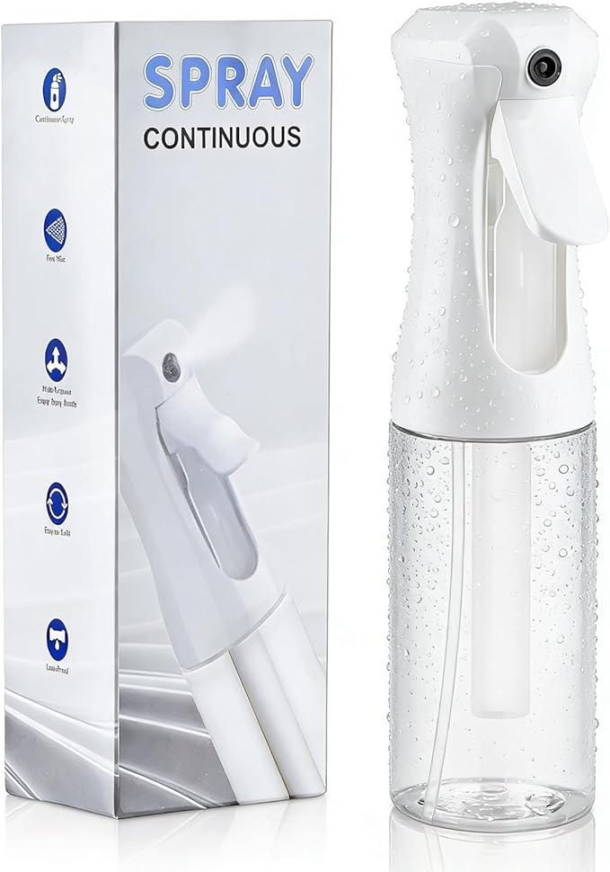 Continuous Spray Bottle, 6.8 OZ Hair Spray Bottles, Ultra-Fine Mister Spray Bottle for Hairstyling, Cleaning, Plants, Pets, Salons, and More (1 Pack)