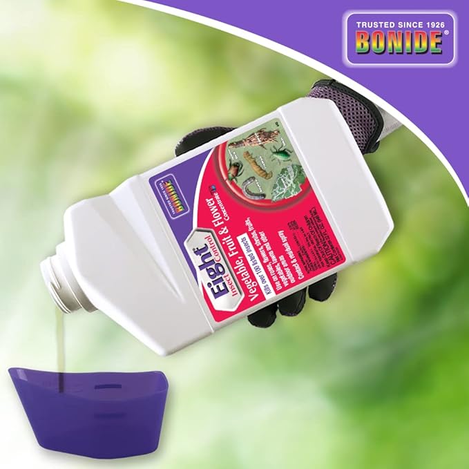 Bonide Eight Insect Control Vegetable, Fruit & Flower, 32 oz Concentrate Long Lasting Insecticide for Beetles and More