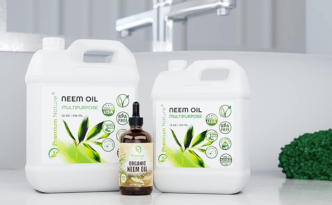 Premium Nature Organic Neem Oil for Skin and Hair Need Oil 100% Pure Cold Pressed for Essential Oil Mixing Neem Oils for Plants Neem Cake Massage Oil Neems Spray for Indoor Plants 16 oz