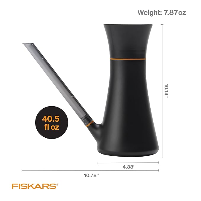 Fiskars Small Watering Can (40 oz) for Indoor Gardening,Water Can for Indoor Plants,Anti-Drip and Removable Nozzle,Made with Recycled Plastic,(Pack of 4)