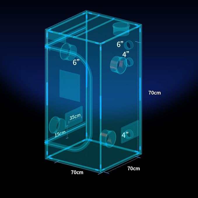 Grow Tent 2.3'x2.3', 28"x28"x63" Heavy Duty 1680D Oxford Canvas Indoor Plant Tent with High Reflective Diamond Mylar, Lightproof Grow Room with Removable Floor Tray for Hydroponics & Indoor Gardening