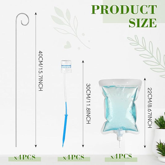 Norme 6 Pcs Plant Drip Irrigation Set 500 ml Drip Water Bag Plant Waterer with Support Rod Stakes Self Watering Spikes Automatic Watering System for Potted Indoor Outdoor