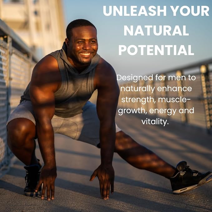 Natural Testosterone Support with Tongkat Ali, Mucuna Pruriens, Black Galingale, 90 Capsules