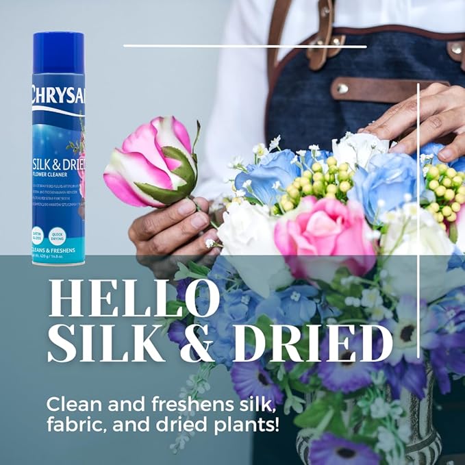 Chrysal Silk & Dried Flowers Cleaner Spray (14.8 oz) - Floral Supplies For Artificial Plants - Flower Arrangements Supplies - Ideal Florist Supplies – Artificial Plant accessories - Silk Plants Cleane