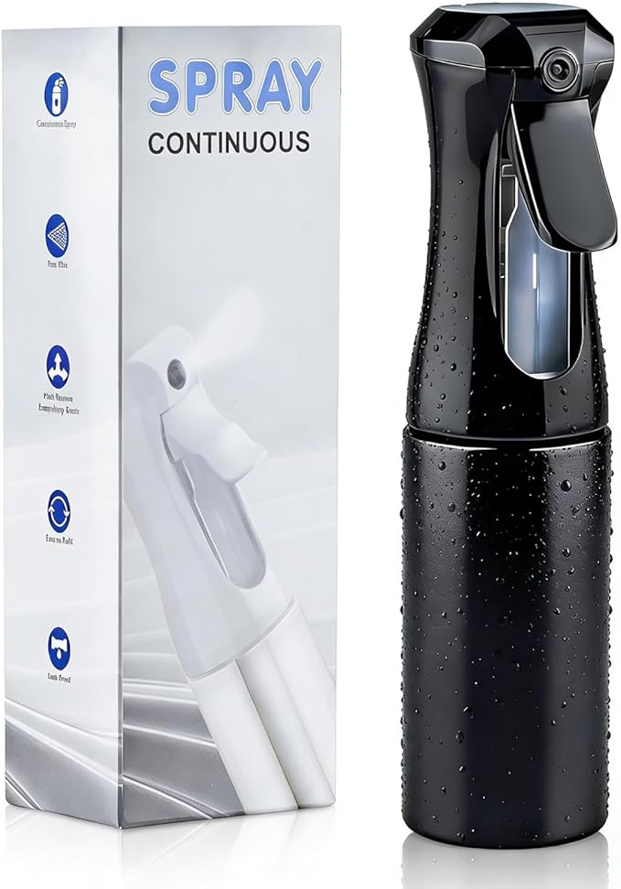 Continuous Spray Bottle, 6.8 OZ Hair Spray Bottles, Ultra-Fine Mister Spray Bottle for Hairstyling, Cleaning, Plants, Pets, Salons, and More (1 Pack)