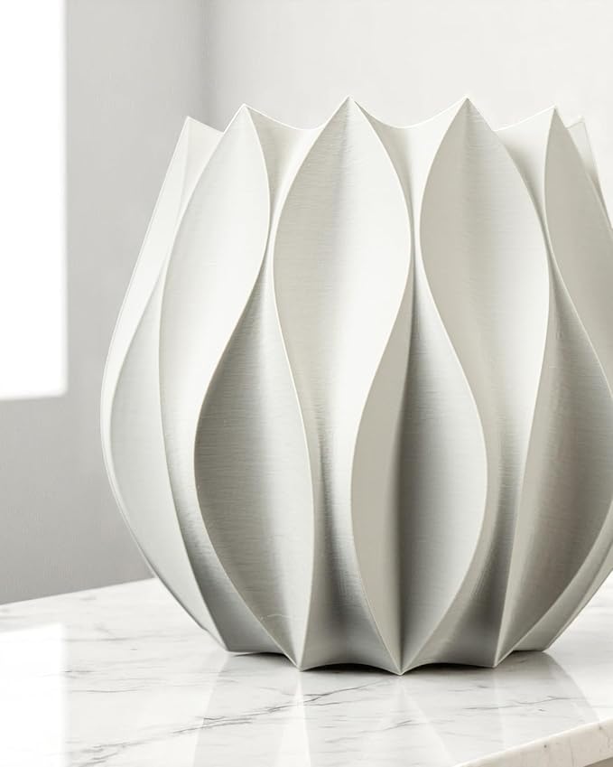 Neo Lotus Planter – Modern Sculptural Pot for Orchids, Succulents & Airplants | Minimalist Indoor Vase for Home, Desk, Shelf or Gift Decor (Pure White, Standard Structure 6" x 6" WH)