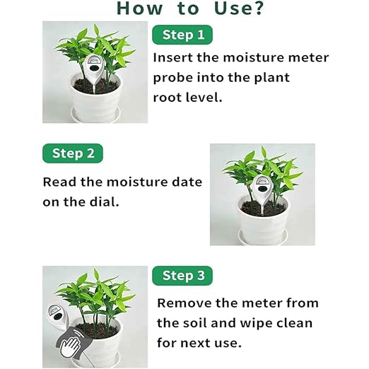 2 Pcs Soil Moisture Meter, Plant Water Meter, Moisture Meter for Plants, Soil MoistureTester, Soil Water Gauge for Plants, Plant Moisture Monitor No Battery Needed (White+White)