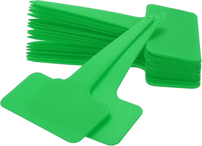 uxcell 100Pcs 4 Inch Plant Labels Large T-Style Garden Marker Plant Tags Garden Labels for Flower Beds,Pots Vegetables Green