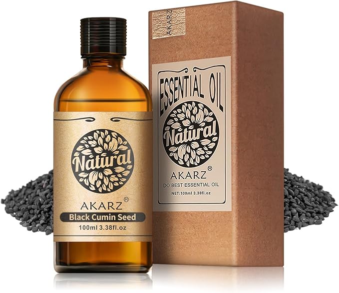 AKARZ 100ml Black Cumin Seed Essential Oil Natural Black Cumin Seed Oil Pure for Candle Making,DIY Skincare Products Massage,Home Spa Relaxation