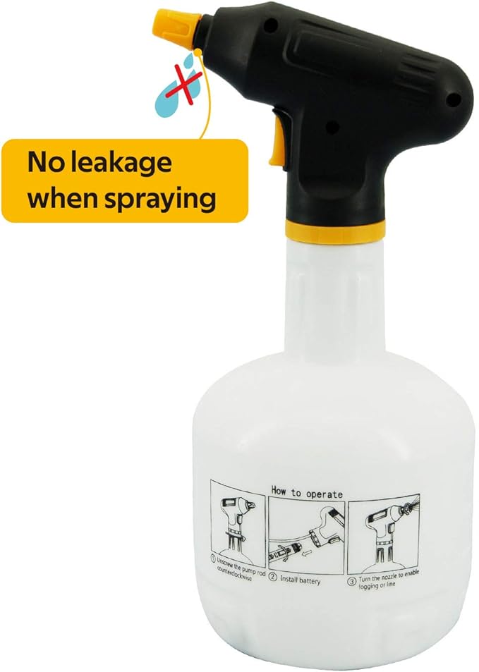 Centurion 1575 Portable Quart Battery Sprayer, Lightweight Water Mister Spray Bottle with One Touch Spraying & 360º Adjustable Nozzle for Plant Moisturizing & Misting, Indoor/Outdoor Lawn & Gardening