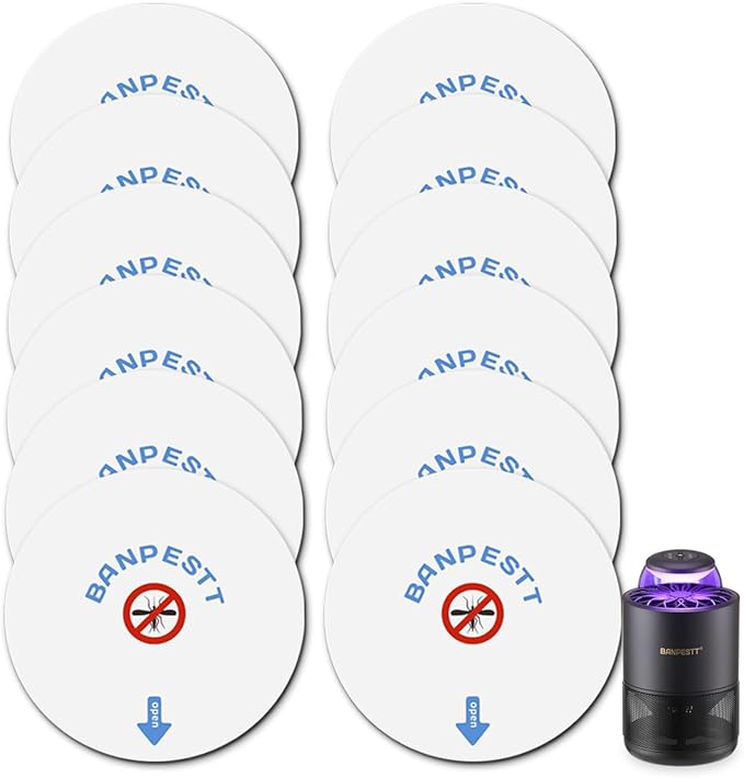 12 Pcs Glue Board Refills for Fruit Fly Traps, 4.3" Compatible with FVOAI M3, Katchy Midnight and Katchy Original Insect Traps