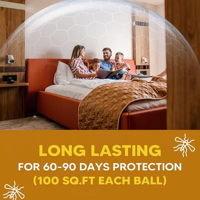 AUDQQM Mosquito Repellent Outdoor Patio, Mosquito Repellent Balls Indoor, Mosquitoes Deterrent for Yard, Mosquito Control, Keep Mosquito Away for Room/Porch/Camping, Effective for 60 Days-12P