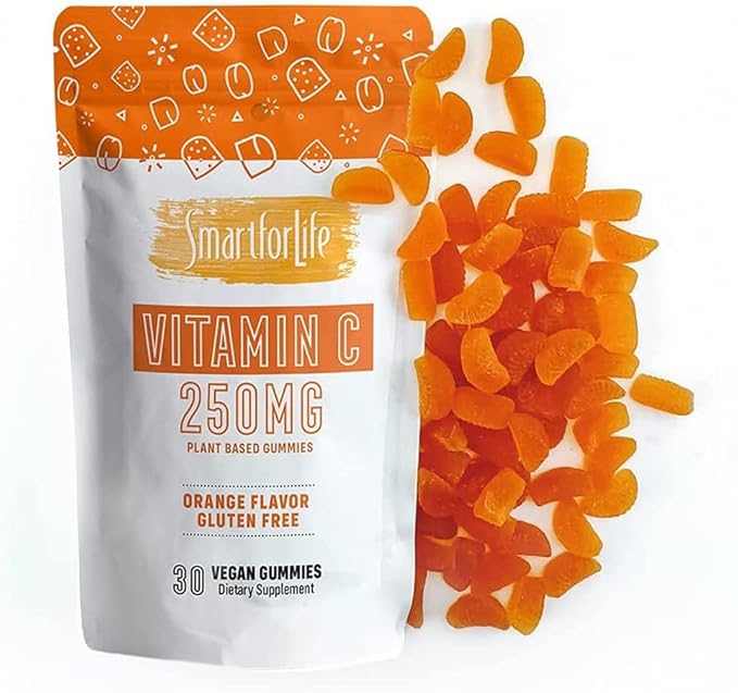 Smart for Life Vitamin C Gummies - Plant-Based Vegan Vitamin C Gummies Natural Orange Flavor - Immune Support Gummies for Adults and Kids - Non-GMO - Dietary Supplement - 30 Count