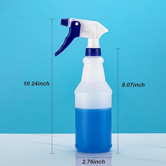 Plastic Spray Bottle(2 Pack/16Oz) Empty Adjustable Spray Bottles for Cleaning Heavy Duty Spray Bottle for Plants Hair Pet Vinegar Bleach and Rubbing Alcohol