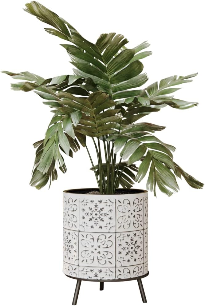 EverNest Tristan Neutral Minimal White and Black Modern Style Planter with Nyra Stand, SelectBase Plant Pots, Indoor Planter, Boho Home Decor, Minimalist Pot for Plants (Small, Black)