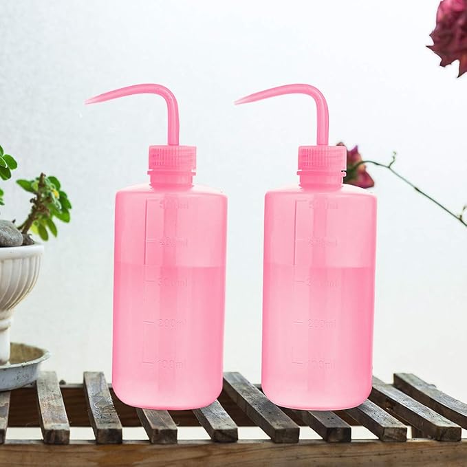 Squeeze Bottles Succulent Watering Bottle 500ml Pink Water Squirt Irrigation Bottle Squeeze Sprinkling Can Plastic Wash Plant Bottle 2pc