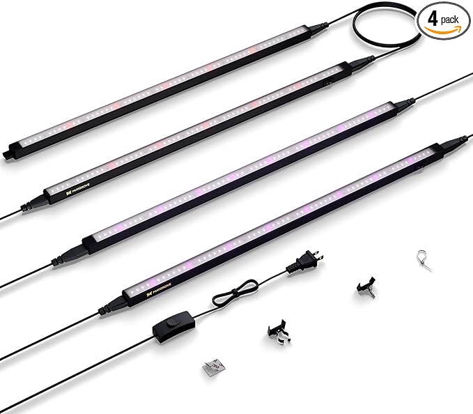 Maygrove Plant Grow Light 2ft, Tunable Full Spectrum LED Grow Light Strips 60W (4 x 15W), T5 Growing Lamp for Indoor Plants, Greenhouse, High PPFD, 4-Pack