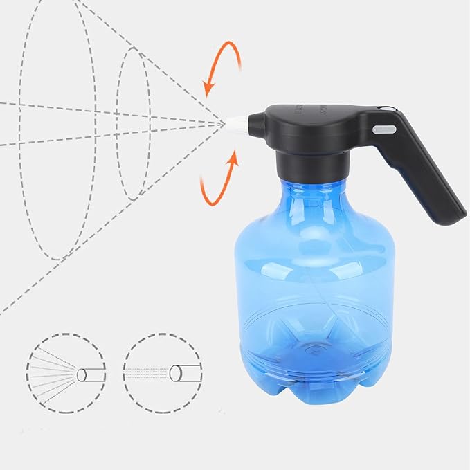 Tyenaza Electric Spray Bottle, 3L Rotating Nozzle Automatic Garden Sprayer Can 800mah USB Rechargeable Continuous Spray Bottle for Garden, Fertilizing, Cleaning(Blue)