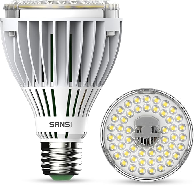SANSI 36W PAR25 Grow Light Bulbs for Indoor Plants, Full Spectrum LED Grow Light Bulb, High PPFD Plant Light Bulb E26 Base with Optical Lens, 550W Equivalent, 1 Pack