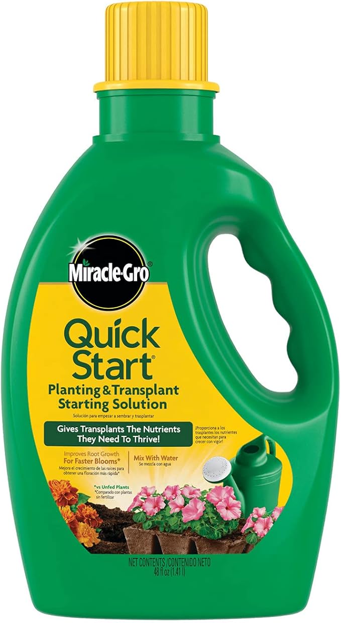 Miracle-Gro Quick Start Planting and Transplant Starting Solution - Liquid Fertilizer for Seedlings and Transplants, 48 fl. oz.