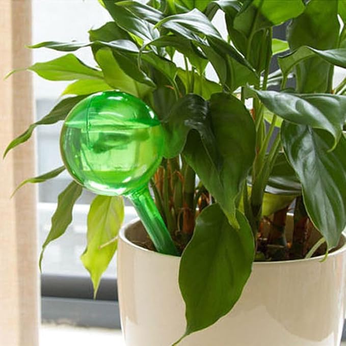 GANPUB White Plastic Plant Self Watering Globes Bulbs Easy Automated Plant Watering Systems for Flower Pots Plant Waterer Houseplant, for Outdoor & Indoor Use Plant Container Accessories(13cm*5cm)