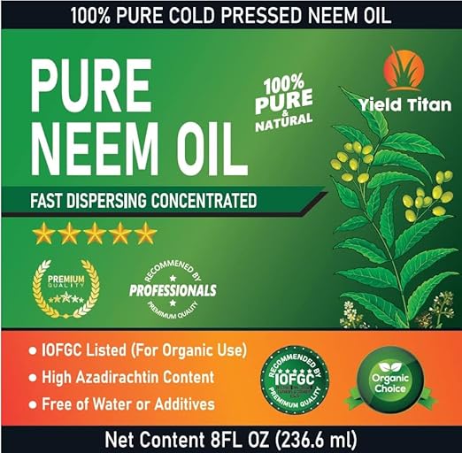 100% Pure Cold-Pressed Neem Oil – Multi-Purpose Natural Neem Oil Extract (8OZ)