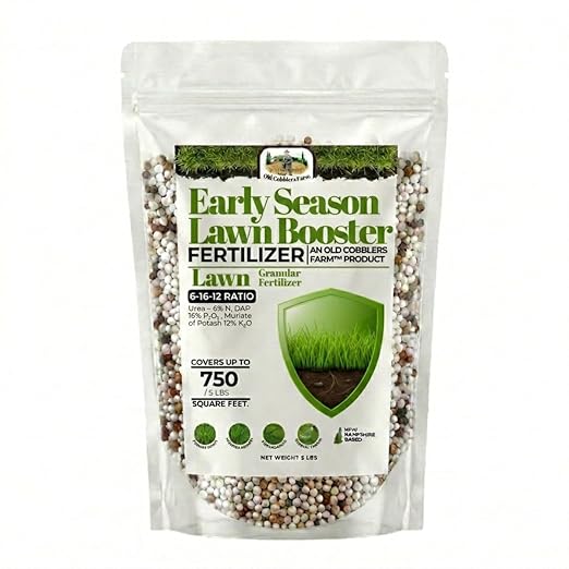 Old Cobblers Farm Wicked Growth Early Season Lawn Booster 6-16-12 – Starter Lawn Fertilizer for Strong Root Development (5 lbs | 10 lbs | 15 lbs | 20 lbs) (5 lbs)