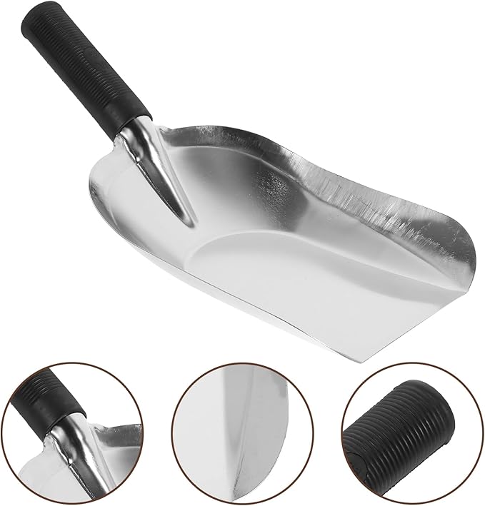 Kisangel Stainless Steel Garden Hand Trowel Small Square Shovel Lightweight Digging Tool for Transplanting and Soil Loosening 11.61X5.11In