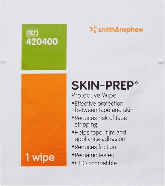 Smith+Nephew Skin-PREP◊ Wipes, Protective Dressing Wipes, Skin Barrier Film, Contains Alcohol, Box of 50