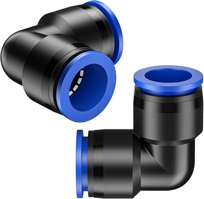 Pawfly 15 Pcs Quick Connect 1/2" Drip Irrigation Elbow Fittings for 1/2 Inch Irrigation Tubing (1/2" ID x 0.62-0.63" OD), Push-to-Fit 2-Way Elbows, 90 Degree Elbow Connectors, Drip Irrigation Parts