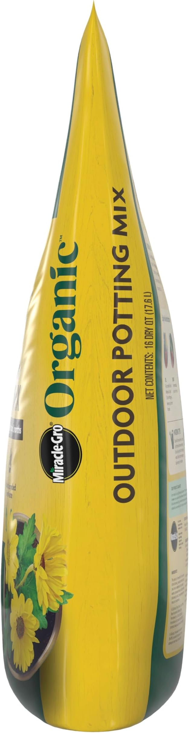 Miracle-Gro Organic Outdoor Potting Mix - Plant Soil for Outdoor Container Plants, Contains Quick-Release Natural Fertilizer, OMRI Listed, 16 qt. (2-Pack)
