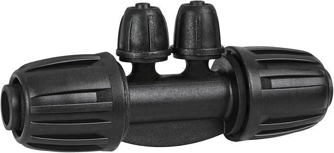 1/2 Inch To 1/4 Drip Irrigation Fittings - 8 Pack Drip Line Irrigation 1/2'' to 1/4'' Barbed Tee Adapter Anti-Drop Lock Nut Barbed Reducer 4 Way Connectors for Drip Irrigation System