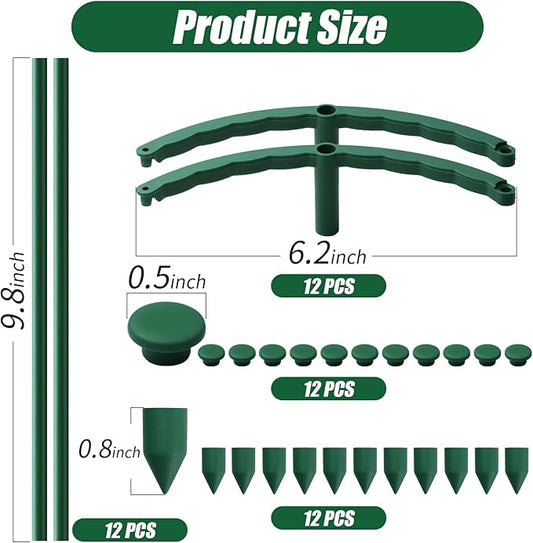 Uzoli 12 Pack Plant Support Stakes Sets - Versatile Plant Cages, Stackable 3 Tier Garden Flower Support，Plant Stakes for Indoor Outdoor Plants Tomato, Peony, Monstera, Hydrangea, Climbing Plants