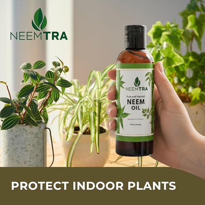 Natural and Pure Neem Oil, Cold Pressed, Undiluted, for Garden and Plants, Shampoo, Lotion and Hair oil, 4 fl Oz