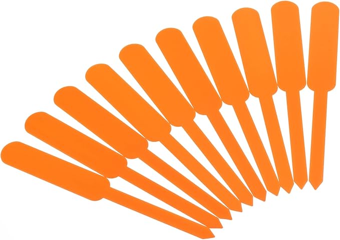 PATIKIL Plant Labels, 200Pcs PP Rectangle Marker Tags for Outdoor Indoor Garden, Orange
