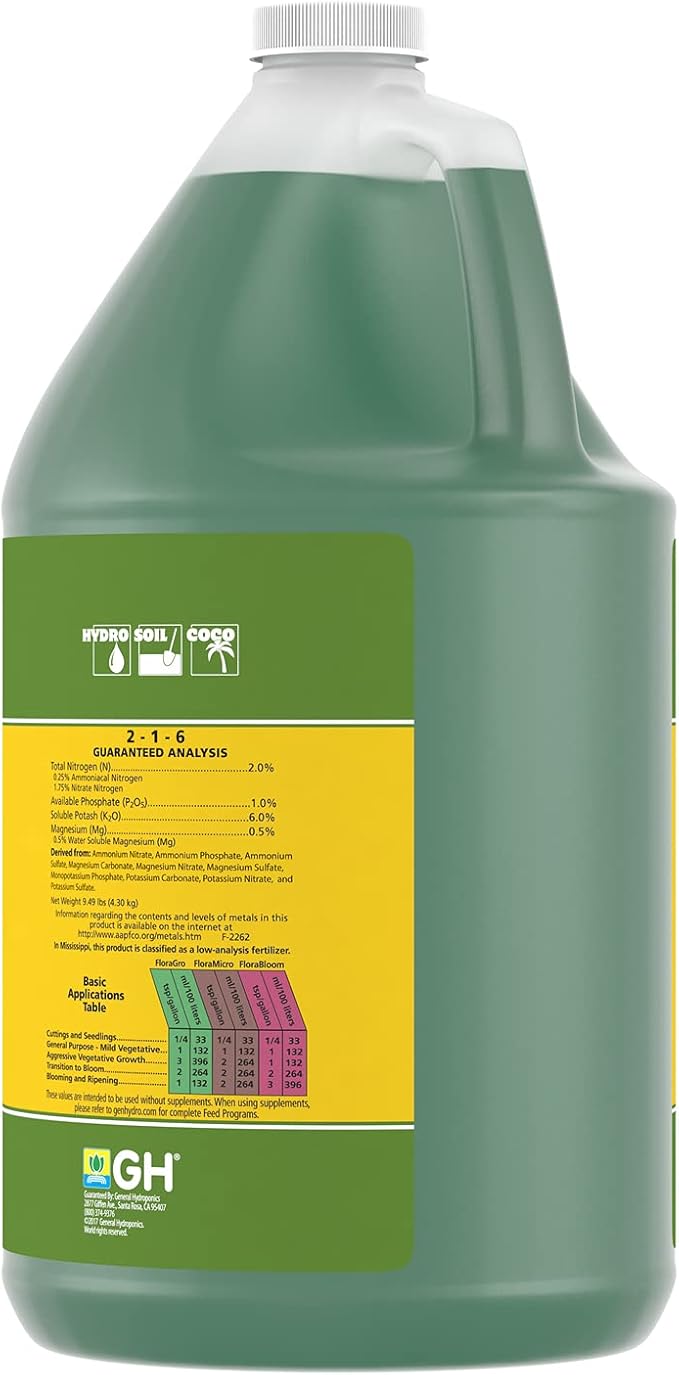 General Hydroponics FloraGro, 1 Gallon