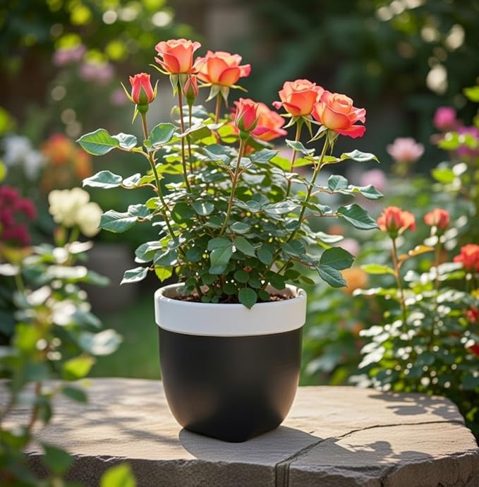 Hosley Grower Versa Pot - Your Choice of Color and Size. Ideal for Weddings Party Home Decor Office Spa K9 (6.5", Black)
