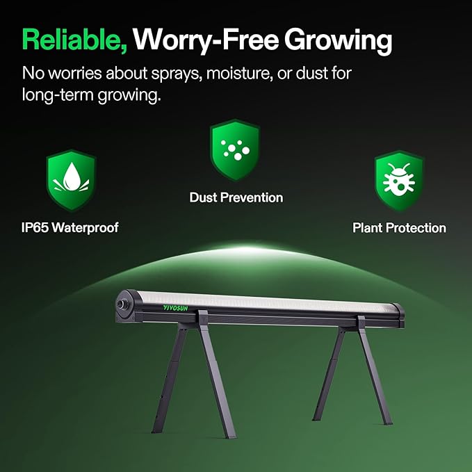 VIVOSUN LumaRay Under Canopy Grow Light, Full Spectrum Dimmable LED Grow Lights for Grow Tents, Greenhouses, SGS Compatible, 100W, 3.28 ft, 1 Pack