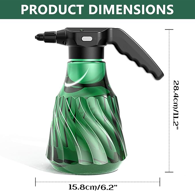 Electric Spray Bottle 2000ml, Rechargeable Plant Mister with Dual Spray Modes & Long Nozzle, Ergonomic Water Sprayer for Indoor Plants, Home Gardening Electric Bottle
